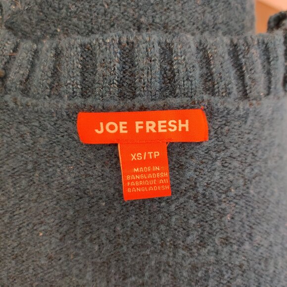 Joe Fresh Women's Warm Teal Sweater | XS | Ribbed Detailing - Picture 5 of 6
